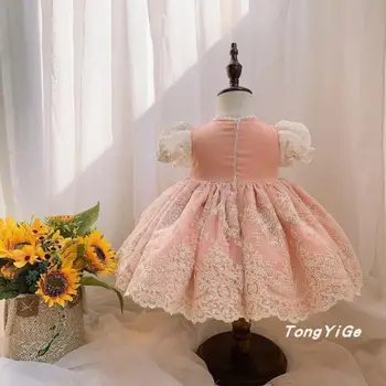 Španski Lolita princess oblačenja baby girl obleke šivanje Čipke srčkan Tutu oblačenja za dekleta rojstni dan obleko vestidos Y2723