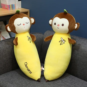 Pliš korenček, banana igrače, risanke, korenček s baby face opica banana plišastih vrgel blazino, polnjene zelenjave in sadja plišastih igrač