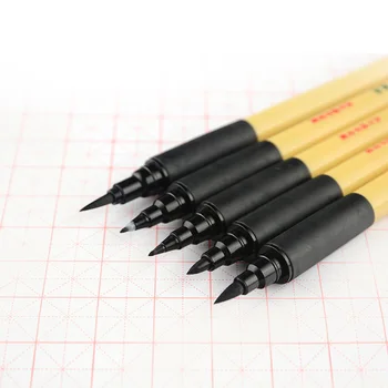 5 Različnih Nasvet Velikosti Black Težko Glavo Pero Pigment Linijskih na Vodni osnovi, Mehko Krtačo Pero Za Risanje podpis Umetnosti Označevalcev Dobave