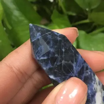 Naravna Modra Sodalite Kristalno gemstone točke poliranega kamna eno točk zdravljenje wands
