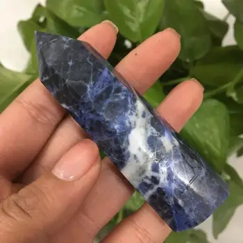 Naravna Modra Sodalite Kristalno gemstone točke poliranega kamna eno točk zdravljenje wands