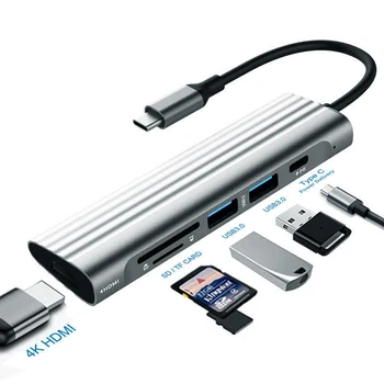 USB C Hub Multiport Adapter za Prenosni Aluminij Zlitine s HDMI Izhod Vrata USB Združljiv za Več Tip C Naprave PUO88