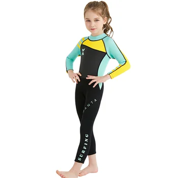 2,5 mm Otrok Potapljaške obleke, Kopalke Neoprenska Obleka Za Dekleta, Otroci, Surfanje, Plavanje Obleko Baby Dekle Viseče Kopalke