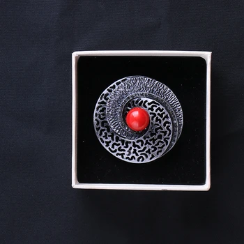 Vintage Srebro Yinyang Broška Pin in Broške za Ženske Retro Yinyang Broška Naravnega Kamna Dekoracijo Oblačila, Nakit Šal Pin