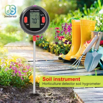 5 V 1 Digitalni PH Meter Tal, Vlage Spremljanje Temperature in Vlažnosti Sončni svetlobi Tester Za Vrtne Rastline Kmetovanje Blacklight