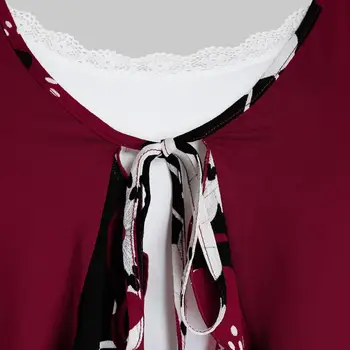 Elegantne Ženske vrhovi priložnostne Dolg Rokav Cvjetnim Tiskanja Povoj Bohemia Slog Jopico Čipke Camisole Dva Kosa Obleko Stranka Obleko