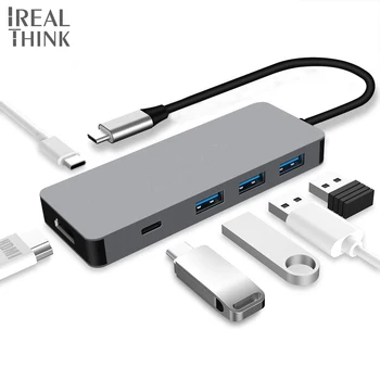 IREALTHINK USB 3.1 Tip C Adapter USB C Hub Pro Dock Razdelilnik USB 3.0 HUB 100W PD polni Full HD 4K Za iPhone 11 Pro/Macbook