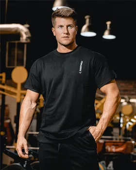 2020 Poletje Moški T-shirt Priložnostne Telovadnici Kratek Rokav Bombaž Fitnes T shirt Bodybuilding Trening Natisniti Tee Mens Vrhovi Modnih Oblačil