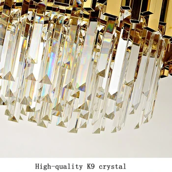 Jmmxiuz2018 Novi kristalni luksuzni lestenec sodobno razsvetljavo za dnevna soba jedilnica zlato kristalni lestenec LED luči