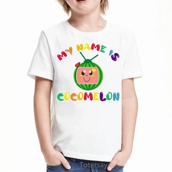 Smešno otroci oblačila mavrica Lubenica ladybug natisni t-majica za fante, dekleta kawaii otroci oblačila bele kratkimi rokavi tshirt、
