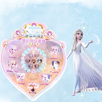 Disney Zamrznjeno 2 Dekleta Elsa Ana Pretvarjamo, Predvajaj Ličila Igrače, Zapestnico, Prstan Nalepko, Nastavite Sofija Sneguljčica Princesa Jewelry Kombinacija