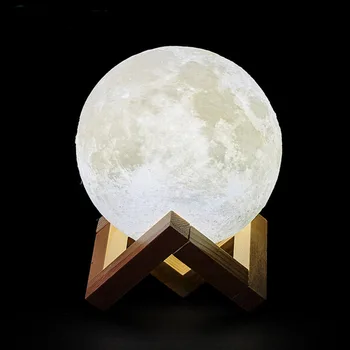 3D Tiskanje Ustvarjalni Dotik Stikala Moon Light Polnilna Luna Lučka LED Nočna Lučka za Božič Spalnica Dekoracijo Darilo za Rojstni dan