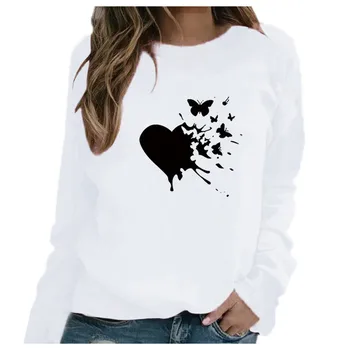 2021 Novo Pomlad Ženske je Ljubezen, Tiskanje Dolgo sleeved Hoodies Majica Priložnostne Bluzo Puloverju Harajuku Modni Stil Sweatshirts