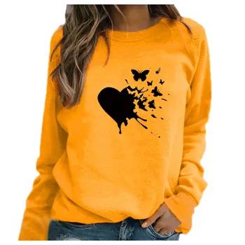 2021 Novo Pomlad Ženske je Ljubezen, Tiskanje Dolgo sleeved Hoodies Majica Priložnostne Bluzo Puloverju Harajuku Modni Stil Sweatshirts